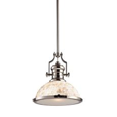 Chadwick 1 Light Pendant In Polished Nickel And Cappa Shells