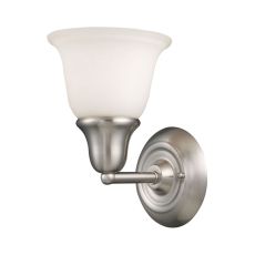 Berwick 1 Light Wall Sconce In Brushed Nickel And White Glass