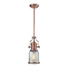 Chadwick 1 Light Pendant In Antique Copper And Seeded Glass