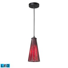 Lumino 1 Light Led Pendant In Matte Black And Inferno Red