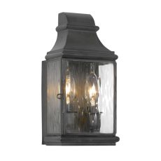 Jefferson Outdoor Wall Sconce In Charcoal And Water Glass