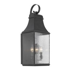 Jefferson Outdoor Wall Sconce In Charcoal And Water Glass