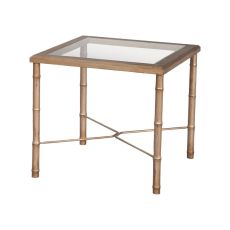 Bamboo Side Table In Champagne Gold, Champagne Gold