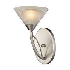 Elysburg 1 Light Wall Sconce In Satin Nickel And White Glass