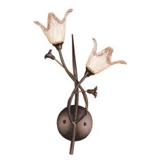 Fioritura 2 Light Wall Sconce In Aged Bronze And Hand Blown Glass