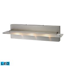 Linton 3 Light Led Vanity In Satin Nickel With Etched And Clear Glass