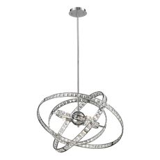 Saturn 6 Light Pendant In Chrome And Clear Crystal