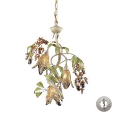 Huarco 3 Light Chandelier In Seashell And Green - Includes Recessed Lighting Kit