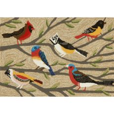 Liora Manne Frontporch Birds Indoor/Outdoor Rug - Natural, 20" By 30"