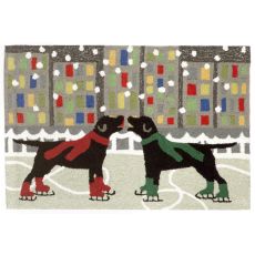 Liora Manne Frontporch Holiday Ice Dogs Indoor/Outdoor Rug - Multi, 20" By 30"