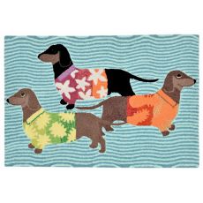 Liora Manne Frontporch Tropical Hounds Indoor/Outdoor Rug - Blue, 20" By 30"