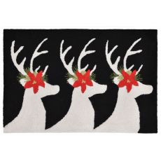 Liora Manne Frontporch Reindeer Indoor/Outdoor Rug - Black, 24" By 36"