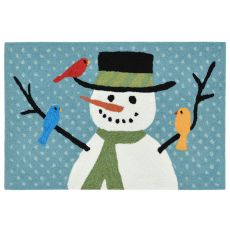 Liora Manne Frontporch Snowman And Friends Indoor/Outdoor Rug - Blue, 20" By 30"