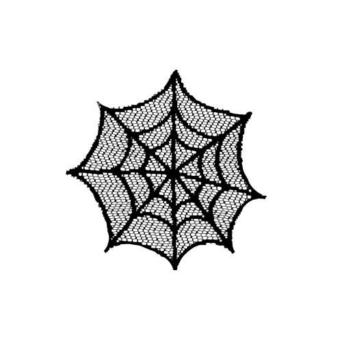 Spider Web 6" Round Doily, Black
