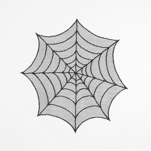 Spider Web 20" Round Doily, Black