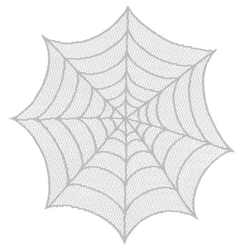 Spider Web 20"Round Doily, Ghostly Gray