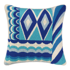 Coronado Blue Bargello Needle Point Pillow