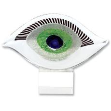 Crystal Good Luck Murano Style Art Glass Eye Centerpiece