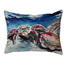 Two Red Crabs Small Noncorded Pillow 11x14