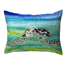 Sea Turtle Surfacing Small Noncorded Pillow 11x14