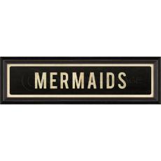 Mermaids Framed Wood Art Sign