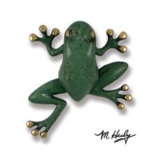 Tree Frog Door Knocker, Brass/Blue/Green Patina (Premium)