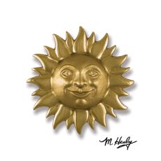 Smiling Sunface Door Knocker, Brass (Premium)