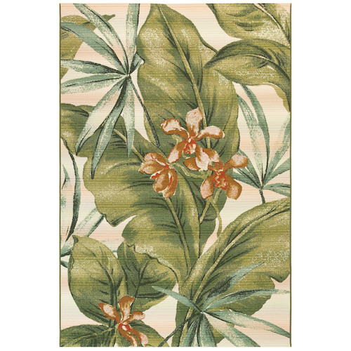 Liora Manne Marina Tropical Leaf Indoor/Outdoor Rug Cream 8'10"X11'9"