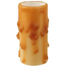 1" W X 2" H Beeswax Amber Flat Top Candle Cover