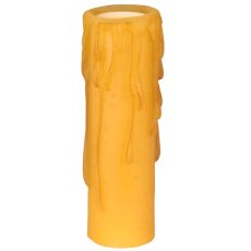 1.25" W X 4" H Poly Resin Honey Amber Flat Top Candle Cover