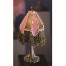 10" H Fabric & Fringe Arbesque Mini Lamp