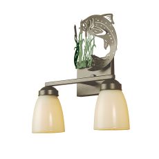 13" W Leaping Trout 2 Lt Vanity Light