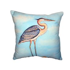 Blue Heron On Stump No Cord Pillow