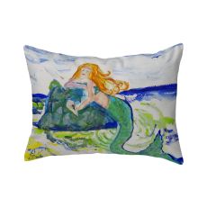 Mermaid On Rock No Cord Pillow 16X20