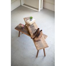Recycled Wooden Benches, Set of 2