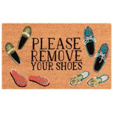 Liora Manne Natura Please Remove Your Shoes Outdoor Mat Natural 18"X30"