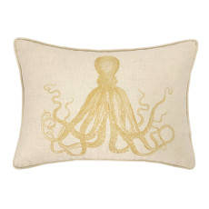 Octopus Gold Embroidered Pillow