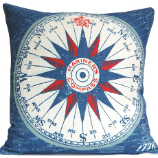 Mariner'S Compass Nautical Pillow
