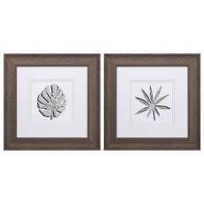 Cut Paper Palms Set of 2 Framed Beach Wall Art