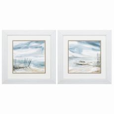 Subtle Mist Set of 2 Framed Beach Wall Art