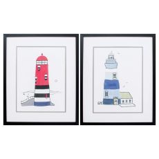 Lighthouse Set of 2 Framed Beach Wall Art