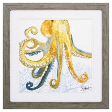 Sea Creature Octopus Framed Beach Wall Art
