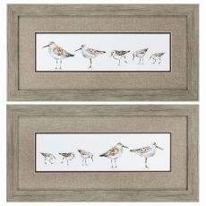 Pebbles & Sandpipers Set of 2 Framed Beach Wall Art