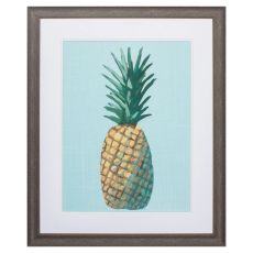 Pineapple On Blue Framed Beach Wall Art