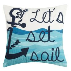 Let's Set Sail Embroidered / Print Pillow