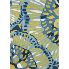 Gloriosa Blue Floral Indoor Outdoor Hand Hooked Area Rug, 5 X 7 Ft.