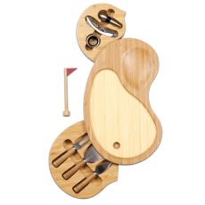 Sand Trap-Cutting Board With Wine And Cheese Tools