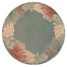 Liora Manne Riviera Reef Border Indoor/Outdoor Rug Ocean 7'10" Rd