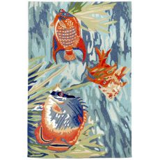 Liora Manne Ravella Tropical Fish Indoor/Outdoor Rug - Blue, 8' By 8'