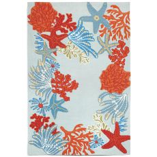 Liora Manne Ravella Ocean Scene Indoor/Outdoor Rug - Blue, 8' By 8'